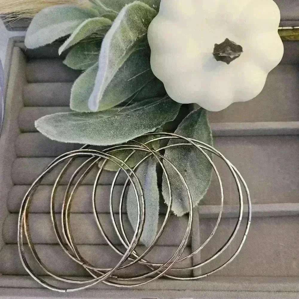 8 pcs golden and sliver geometric bangle bracelet.